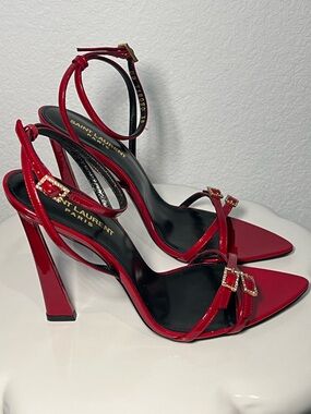 Saint Laurent 110mm Nuit sandals in Tibet Ted